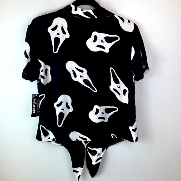 Ghost Face Tie Front Top NEW! Halloween - Picture 5 of 8
